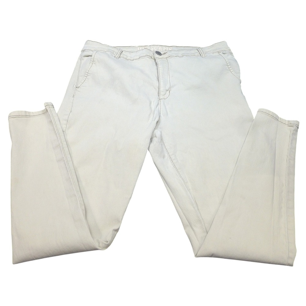 VIP Jeans Womens Plus Size 20W Cream Skinny Pants Stretch Denim IT2-8449KX